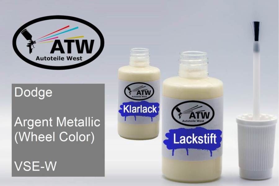 Dodge, Argent Metallic (Wheel Color), VSE-W: 20ml Lackstift + 20ml Klarlack - Set, von ATW Autoteile West.